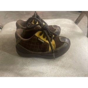 shoes boys BALDUCCI sneakers Brown Yellow leather BR287 Euro Style Shoes 7.5 VTG